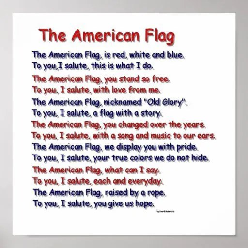 Poster del poema de la bandera americana | Zazzle