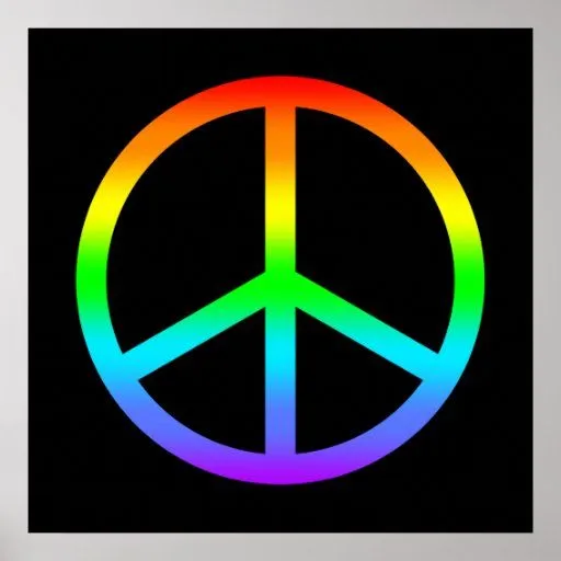 Poster del signo de la paz del arco iris de Zazzle.