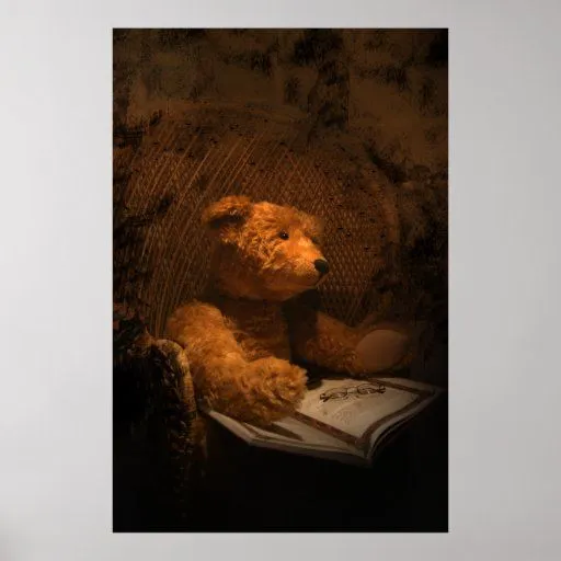 Poster triste viejo del oso de peluche del oso de Zazzle.