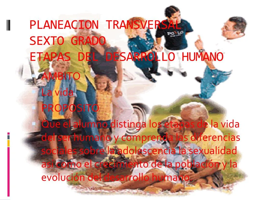 PPT - PLANEACION TRANSVERSAL SEXTO GRADO ETAPAS DEL DESARROLLO HUMANO  PowerPoint Presentation - ID:2728423