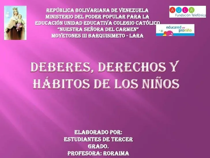 Buena práctica de los deberes del niño