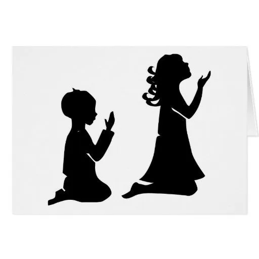 Praying Children Black Silhouettes Cards | Zazzle.