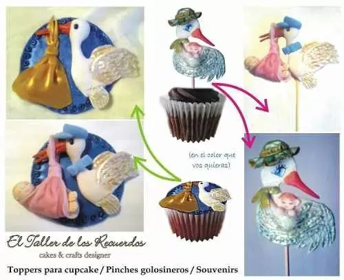 Preciosas cigüeñas para baby shower! Hechas en porcelana fría, sin ...