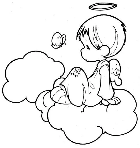 Preciosos Momentos / Angel para colorear / Nube ~ Dibujos para ...