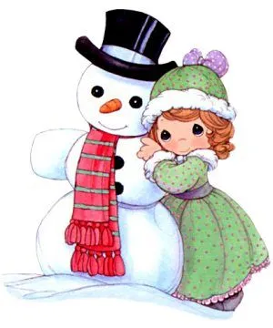 Niño con perrito en navidad - Precious Moments Clipart