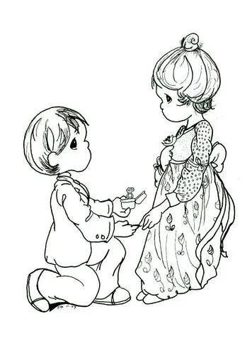 Precious Moments Girls coloring page | Super Coloring