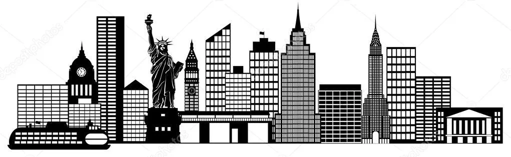 prediseñadas Nueva York skyline panorama — Foto stock © jpldesigns ...