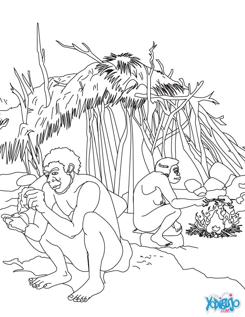 PREHISTORIA dibujos para colorear, HOMBRES PREHISTORICOS ...