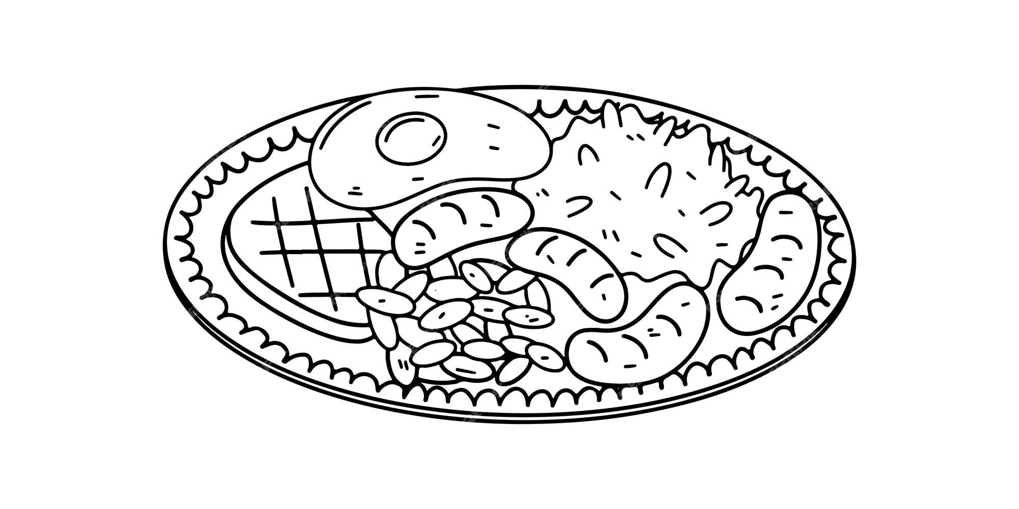 Premium Vector | Bandeja paisa in hand drawn doodle style traditional dish  of colombia latin american food