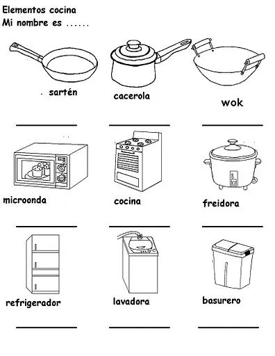 Preparados , listos , a cocinar !!: Fichas para colorear