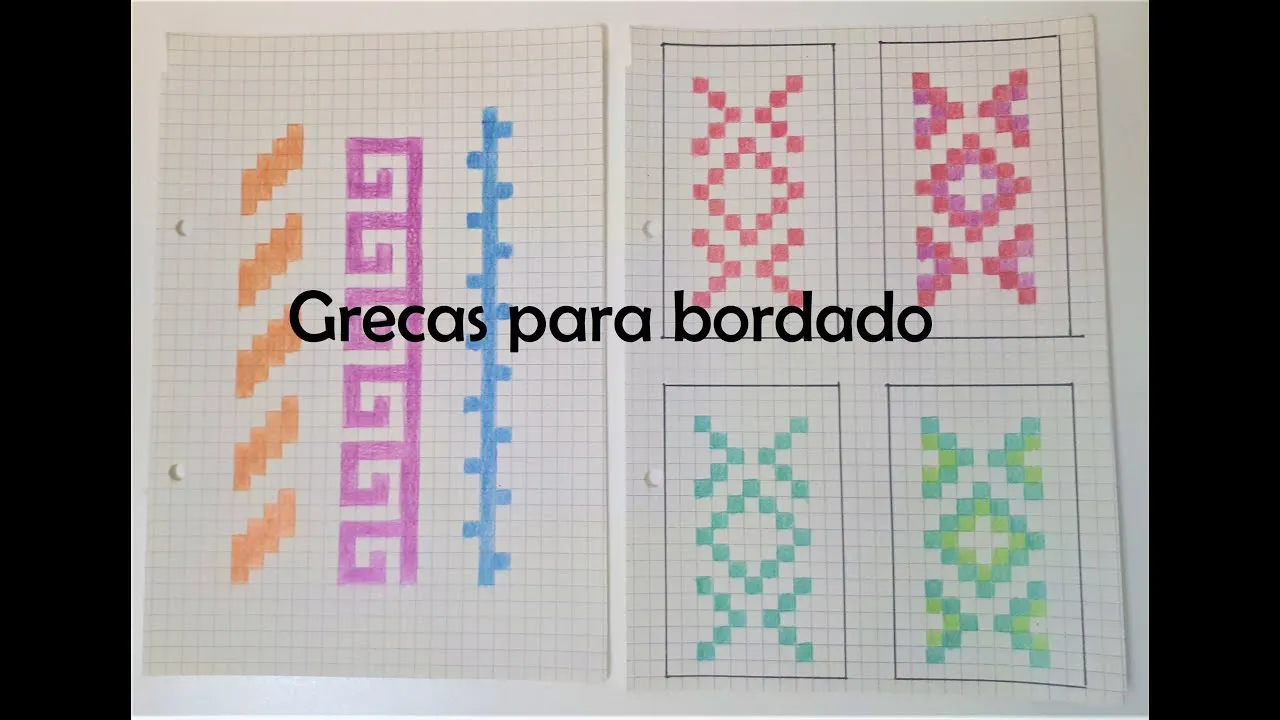 ✏️ Preparar grecas para bordado en punto de cruz - Separadores de libros -  YouTube