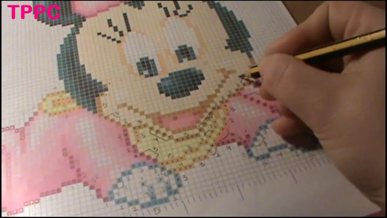 Como preparar el patrón de Minnie Mouse | Aprende punto de cruz paso a paso - YouTube