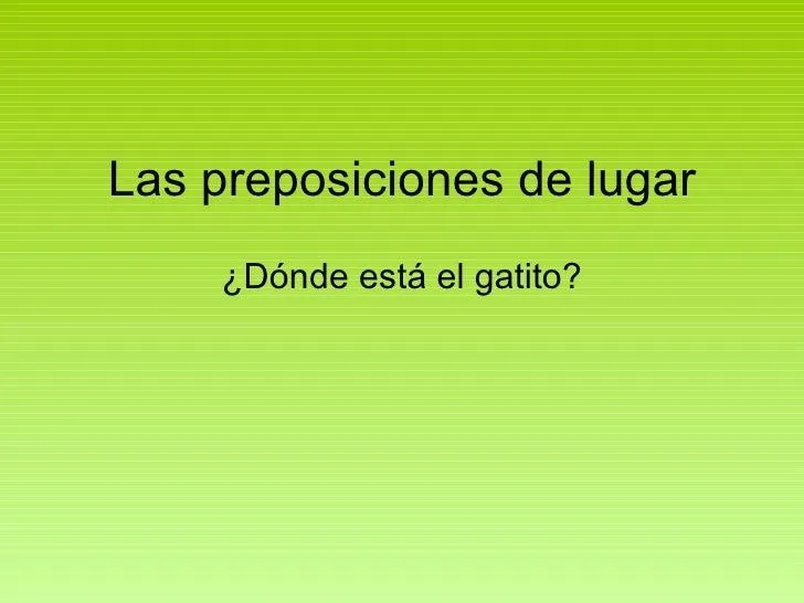 Las preposiciones de lugar