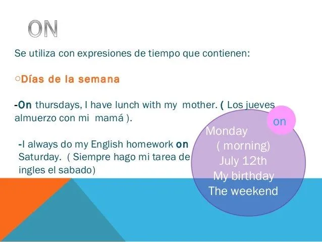 Preposiciones de tiempo en ingles