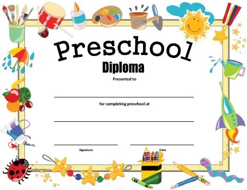 Preschool Diploma - Free Printable - AllFreePrintable.com