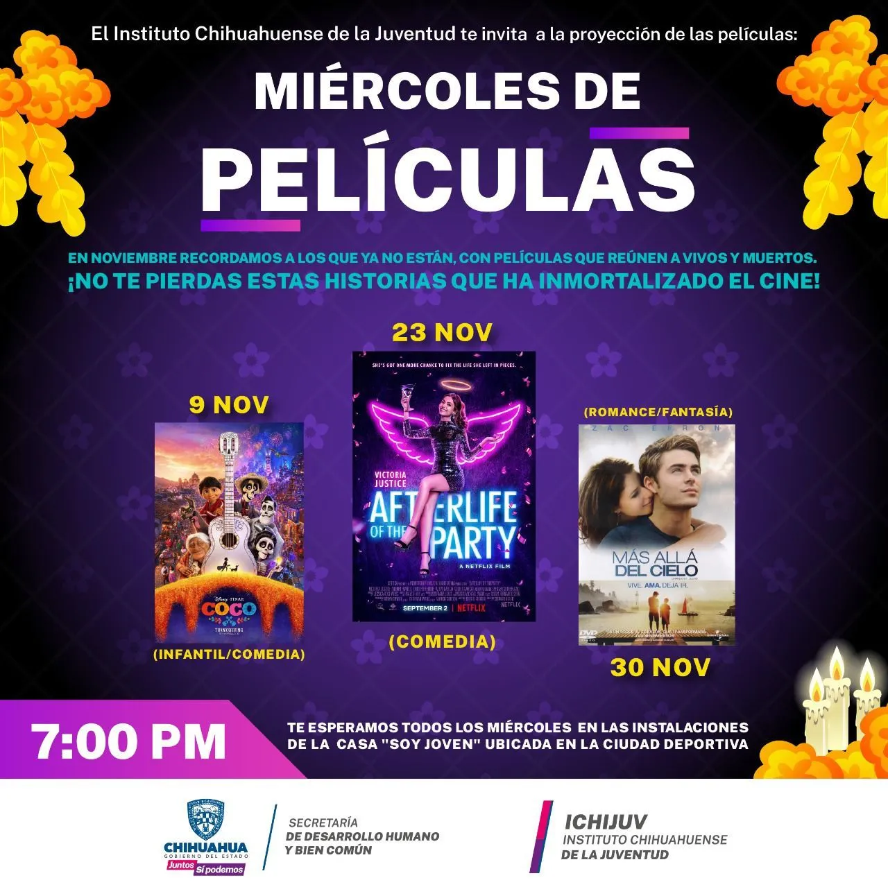 Presenta Ichijuv cartelera de cine para el mes de noviembre | Portal  Gubernamental del Estado de Chihuahua