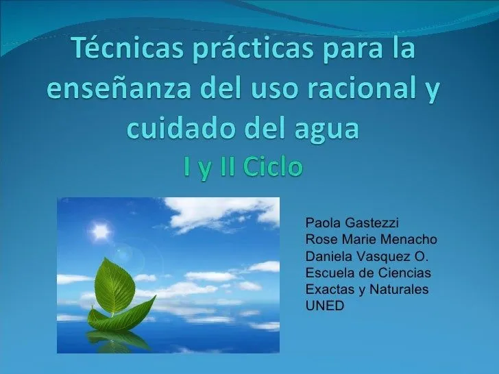 Presentación para cientec tecnicas para enseñar a cuidar el agua cost…