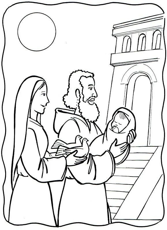 Presentación de Jesús en el templo. Dibujos para colorear ~ Rayito ...
