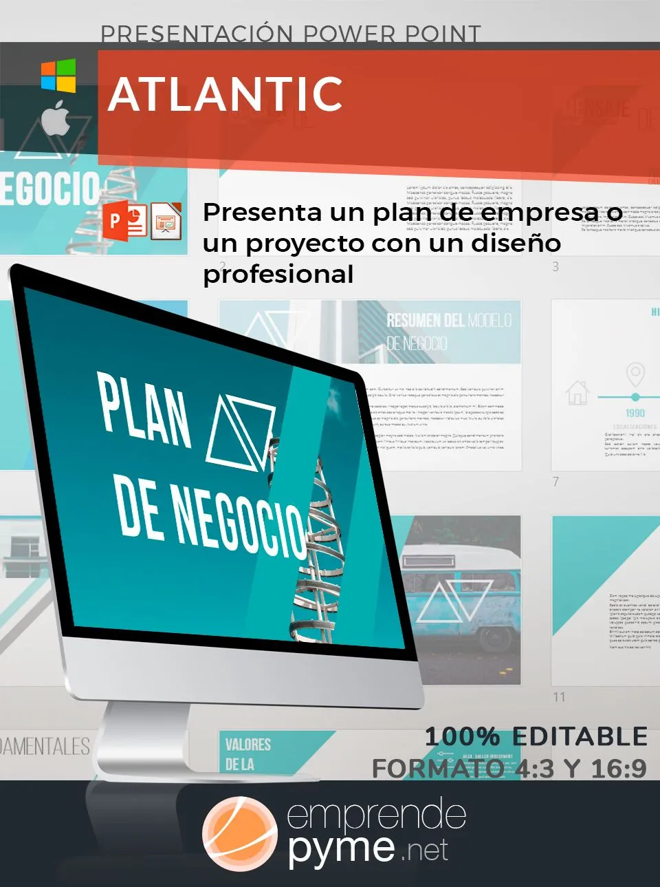 Presentación Plan de Negocio Atlantic | Plantilla de Power Point