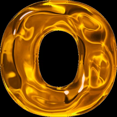 Presentation Alphabets: Lumpy Gold Letter O