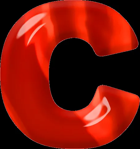 Presentation Alphabets: Red Glass Letter C