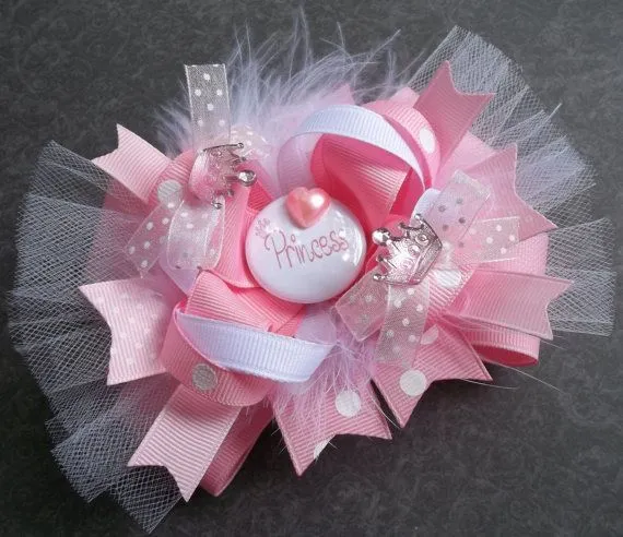 Pretty In Pink Princess Over The Top Boutique Hair Bow - Baby and Gir…