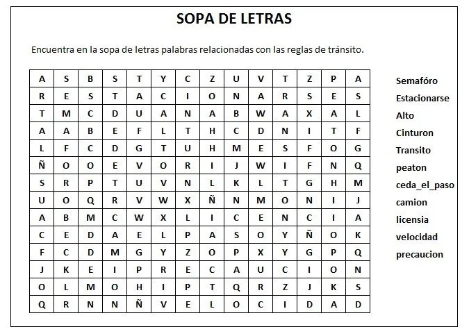 Primaria: Sopa de letras | Viality