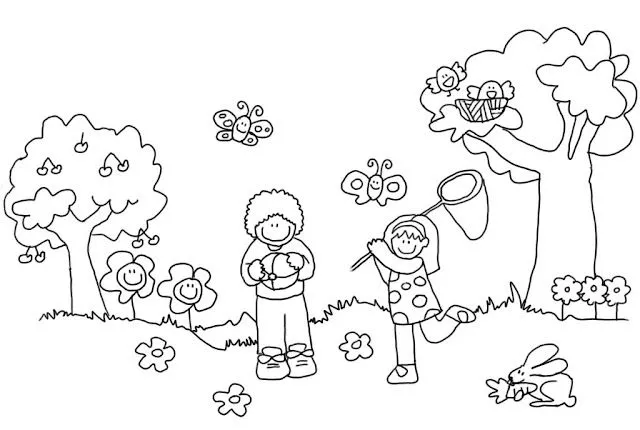 Dibujos para colorear de primavera para niños - Imagui