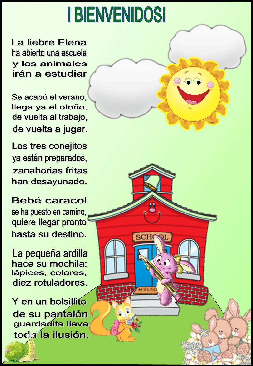 YA ESTAMOS EN PRIMERO!!!: POESÍA VUELTA AL COLE | Imagenes infantiles,  Poesía, Actividades infantiles