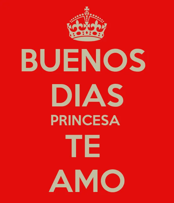 BUENOS DIAS PRINCESA TE AMO - KEEP CALM AND CARRY ON Image Generator