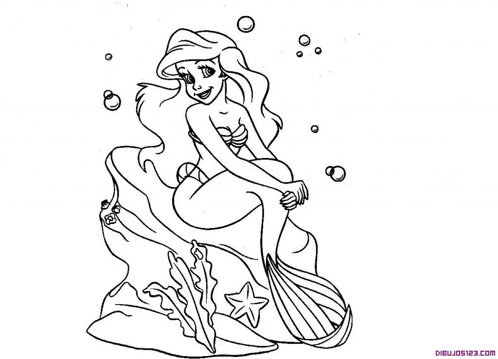 Princesa Ariel para Colorear