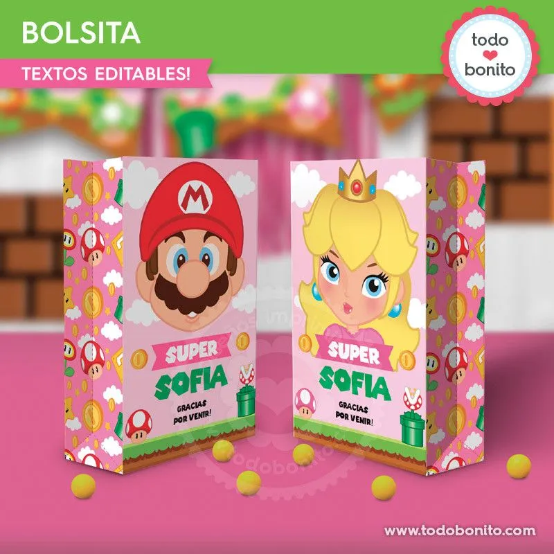 Princesa Peach: bolsa sorpresita para imprimir