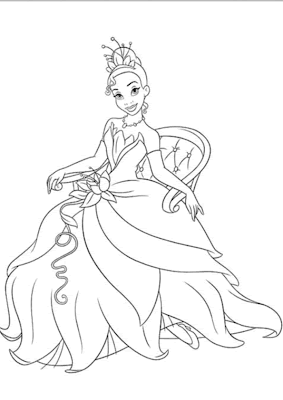 Princesa Tiana para colorear ~ 4 Dibujo