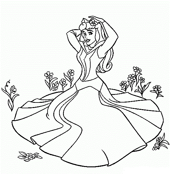 Las Princesas para Colorear: Princesa aurora para imprimir