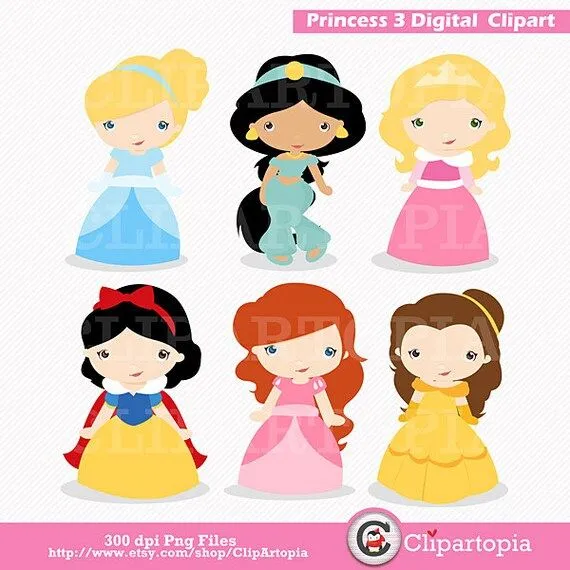 Princesas Digital Clipart / Princesas de cuentosde por ClipArtopia