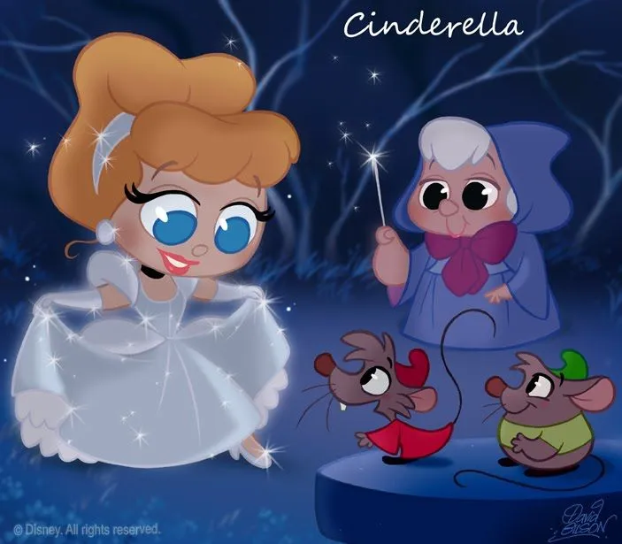 Princesas Disney: La Cenicienta Versión Chibi por David Gilson