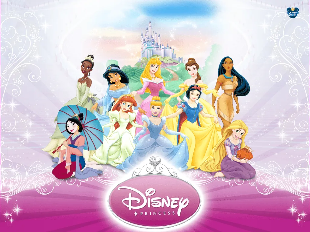 Princesas Disney Com Castelo ao Fundo