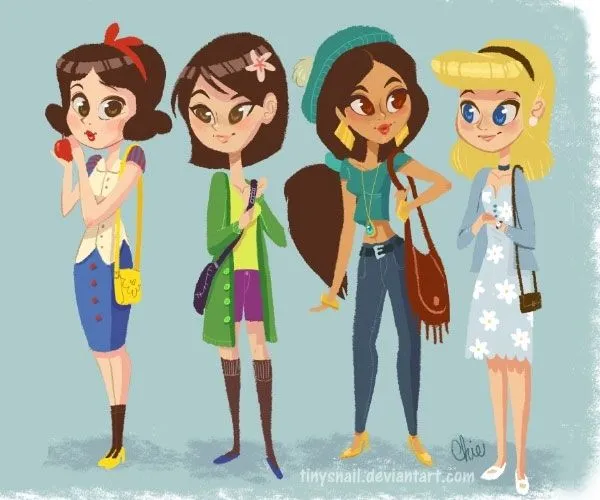 Princesas Disney com looks atuais | Just Lia