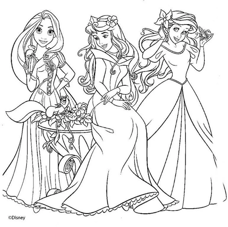 Princesas da Disney desenhos para colorir imprimir e pintar ...