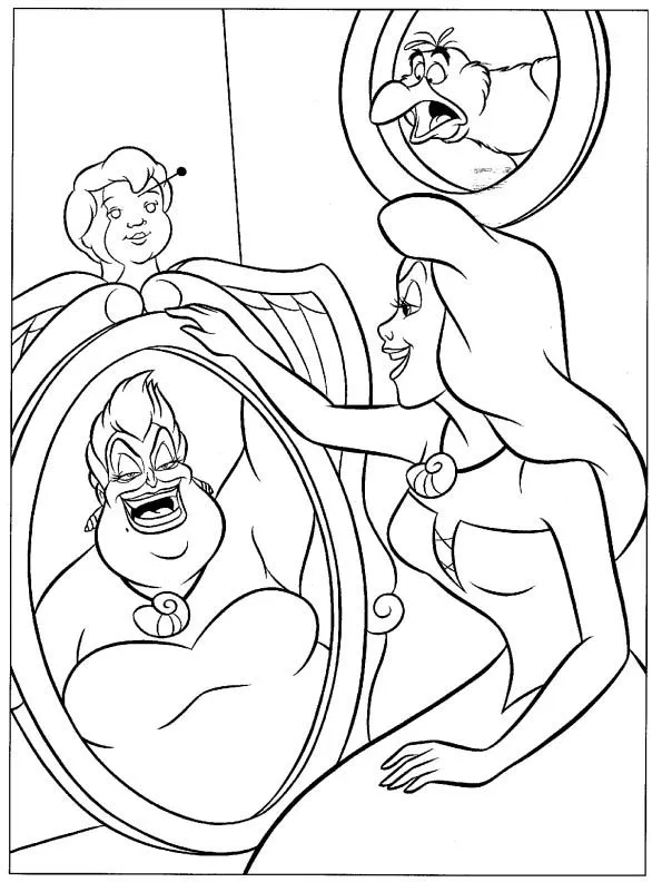 Princesas Disney: Dibujos para colorear de "La Sirenita"