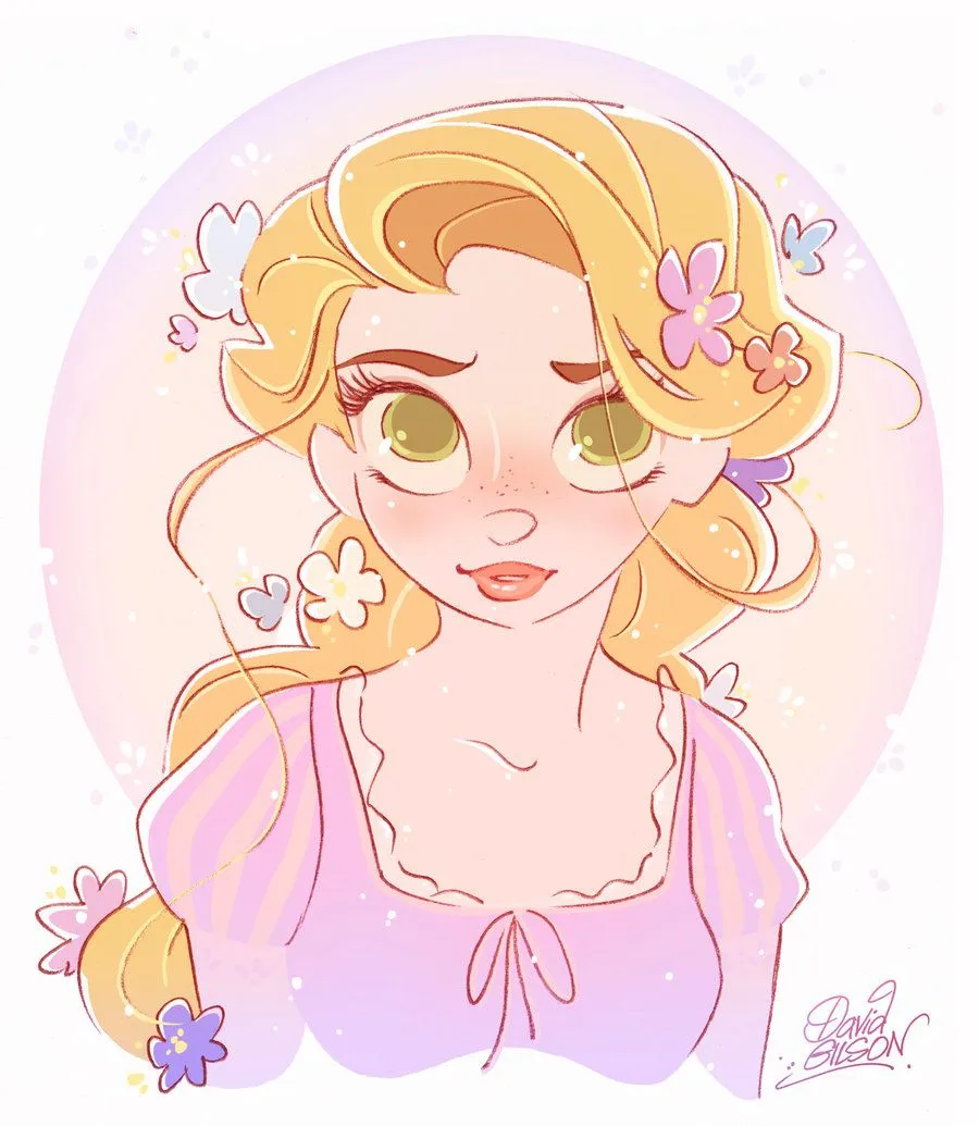 Princesas Disney: Nuevos dibujos de Rapunzel por David Gilson