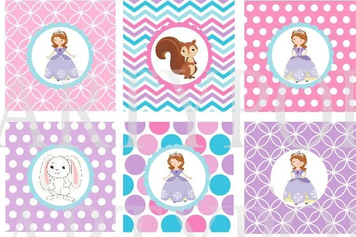 Digital Princesa Sofia Birthday Cupcake Toppers 2 por PartyPops