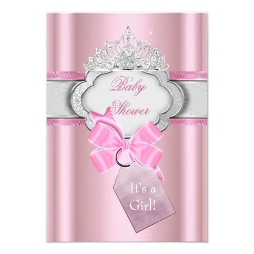 Princess Baby Shower Girl Pink Tiara Princess Personalized Invites ...