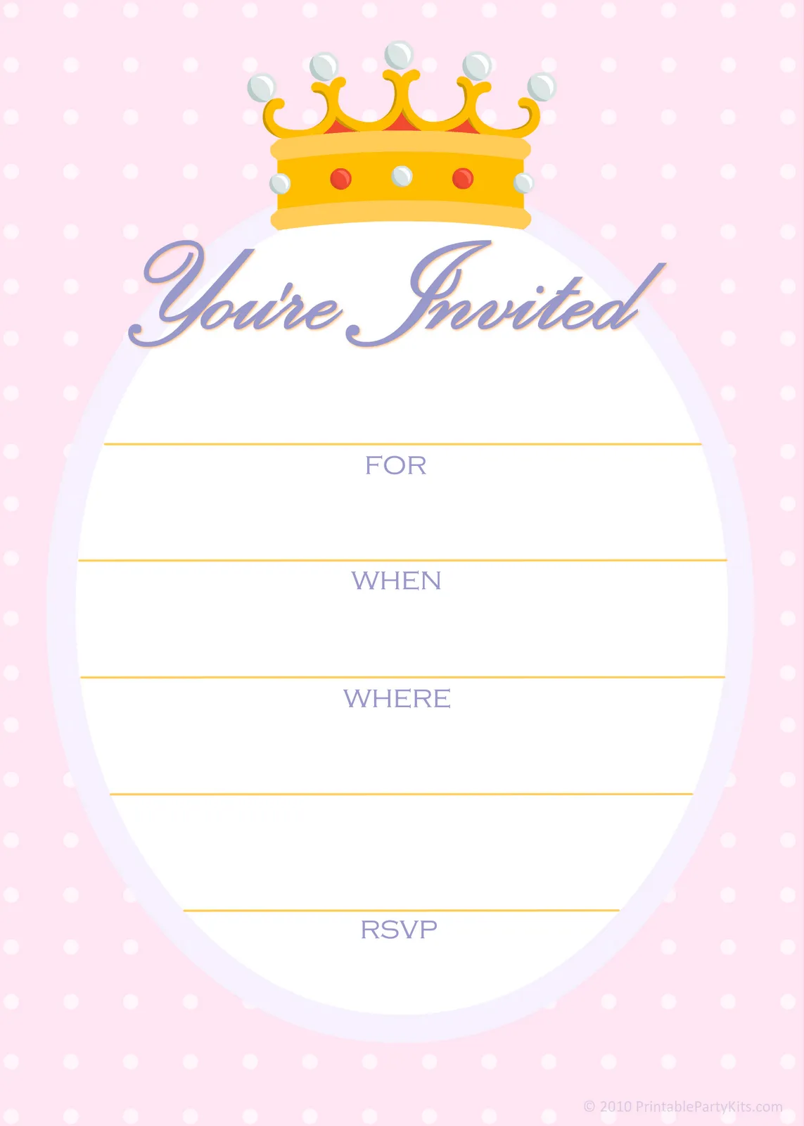 Princess birthday invitation template / Princess template birthday ...