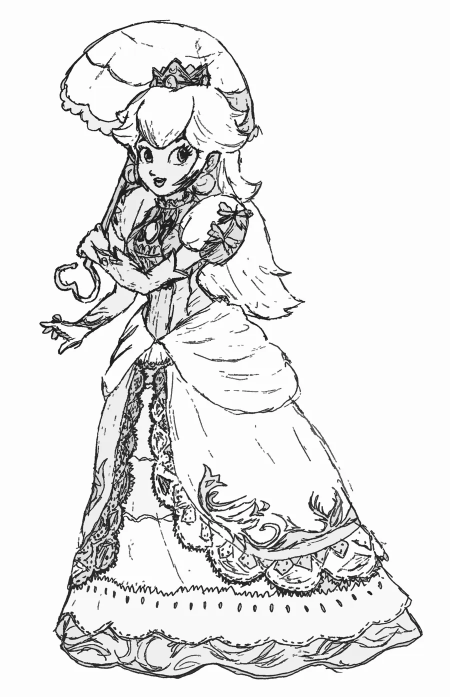 Princess Peach drawing by FireBall-Stars on DeviantArt