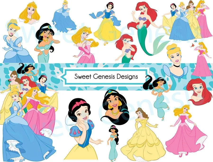 Princess Vector Pack Digital File. by sweetgenesisdesigns on Etsy