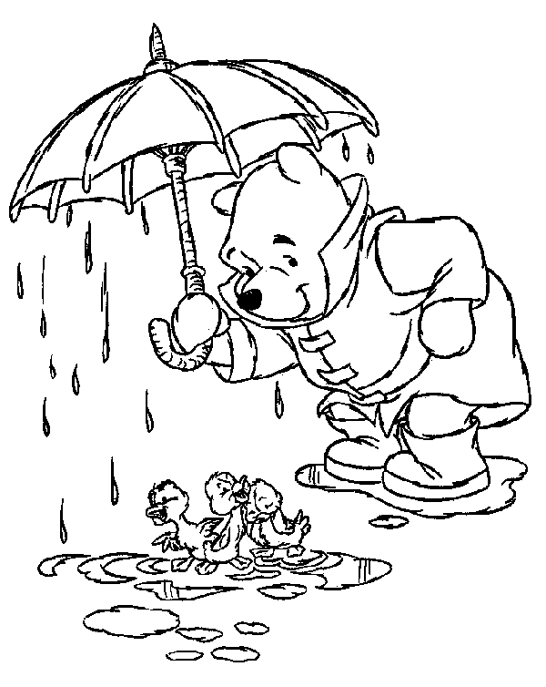  ... Print the Winnie the Pooh with ducks and color the beautiful picture