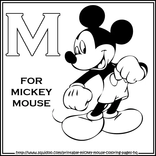 Printable Coloring Pages for Kids : Alphabet M for Mickey Mouse ...