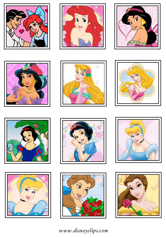 Printable Princess Memory Game