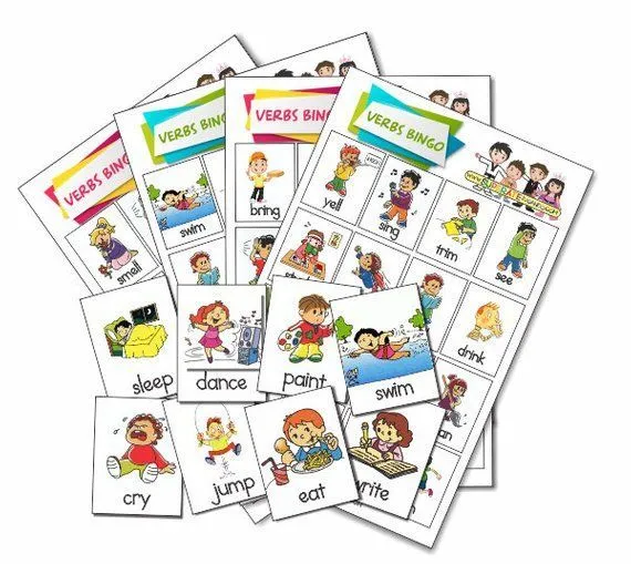 Printable Verbs / Actions Bingo Lotería De Verbos/acciones - Etsy | Verbos  en espanol, Verbos ingles, Verbos